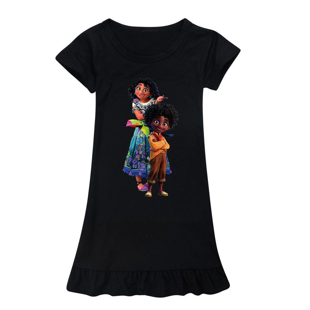 Энканто Детская Ночная Сорочка Платье из Ледяного Шелка Мягкий и Безопасный Материал для Комфортного Сна