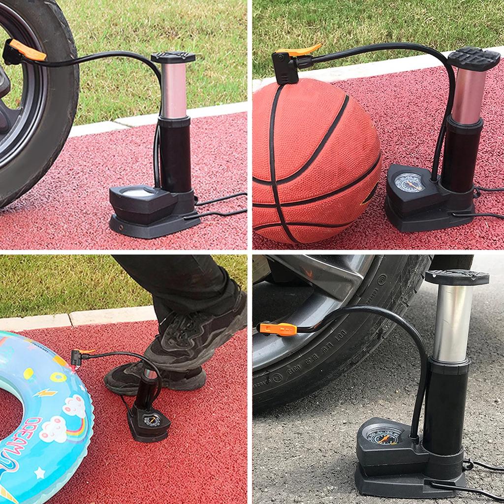 160PSI High Pressure Foot Air Pump with Gauge Heavy-Duty Foot Bike Pump for Bicycle Ball Scooter Car Inflatable Toys Mini Pump
