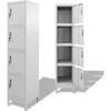 Locker - vidaXL - 4 Compartments - Grey - 180 Cm - Entrance Furniture