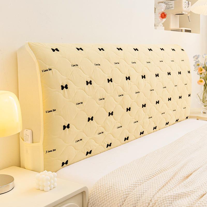 1PC INS Cream Style Full Coverage Headboard Cover Anti-cat Scratch Anti-pilling Dustproof Elastic Soft Bag for Home All Season
