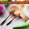Dining Table Spoon Rest Kitchen Counter Decor Dish Rack Holder Solid Wood Accessories Wooden Spoons Utensil Spatula for Home New