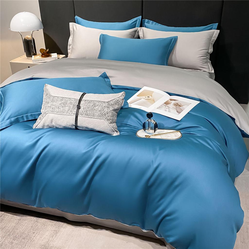 Long Staple Cotton 80 Count Pure Cotton Solid Color Single Duvet Cover Three Piece Set Four Piece Set Solid Color Duvet Cover