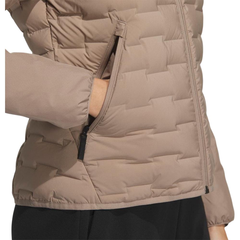 Adidas Куртка с капюшоном и застежкой-молнией, длинными рукавами, женская куртка цвета хаки IT8694