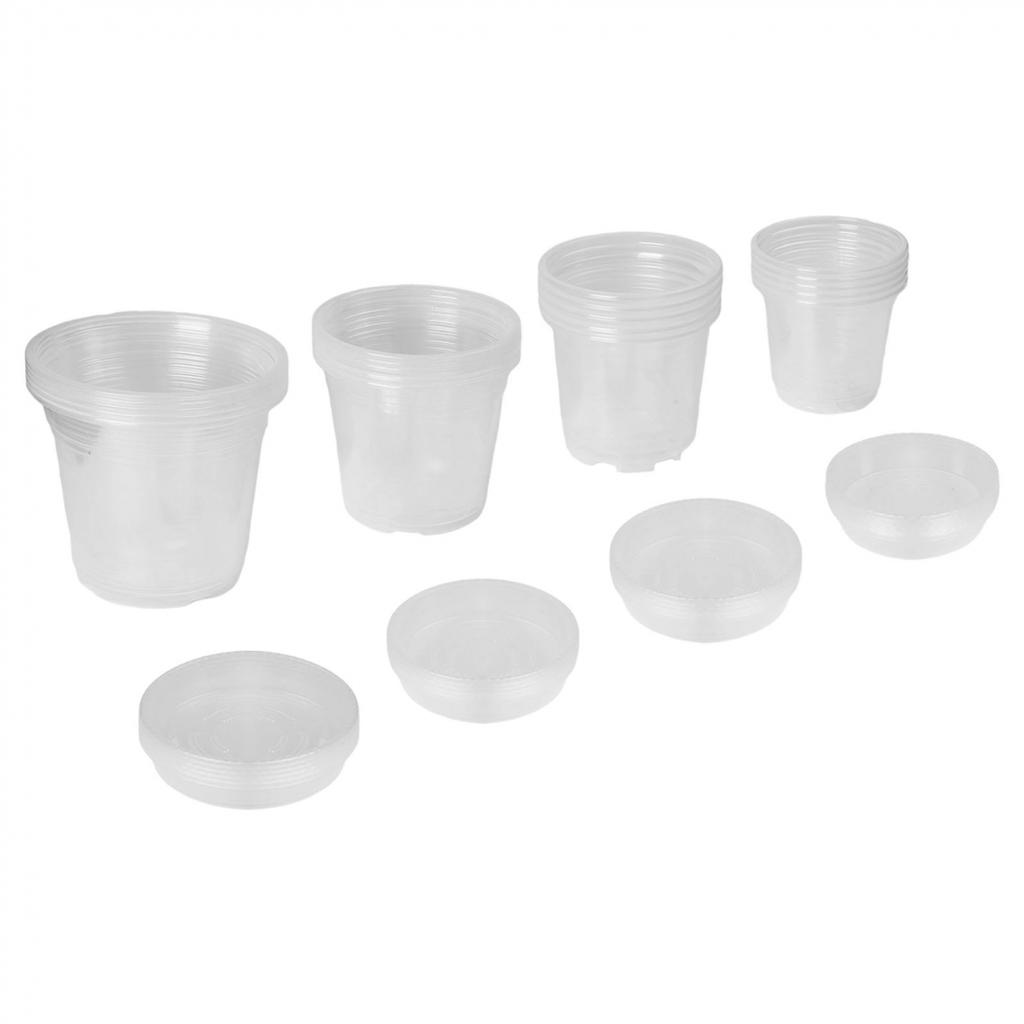 Clear Plant Pots 20 Pack With Saucers For Healthy Plant Growth 4 7 Inch