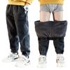 Autumn Winter Boys Jeans 4-13 Years Old Cotton Kids Jeans Pants Baby Boys Jean Kids Plus Velvet