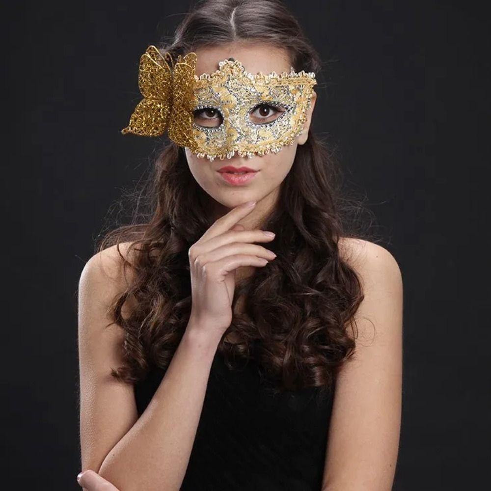 New Fashion Masquerade Mask Sexy Lace Half Face Mardi Gras Mask Venetian Party Side Eye Mask