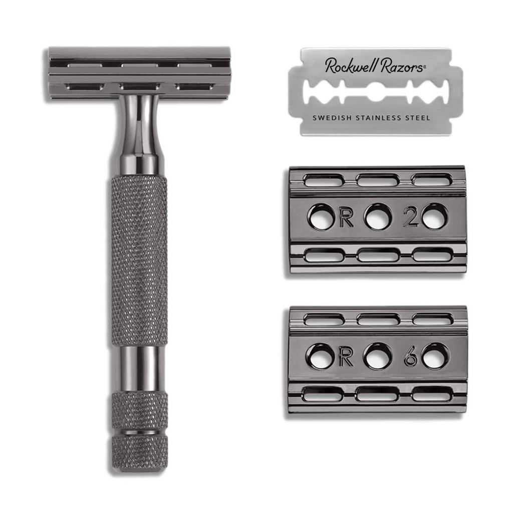 ROCKWELL RAZORS 6C Patented Razor Double Edge Holder 6 Levels Adjustable Single Blade Made In Canada High Quality Razor Sturdy Beginner Sensitive Skin