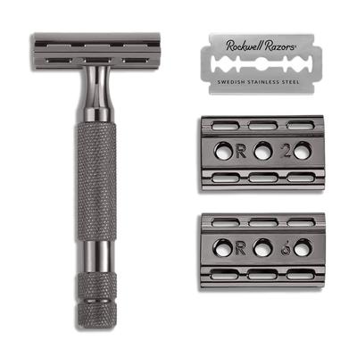 Бритва Rockwell Razors 6C, запатентованная, двойной держатель лезвия, 6 уровней регулировки, одинарное лезвие, сделано в Канаде, высококачественная прочная бритва для начинающих и чувствительной кожи
