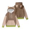 Children's Fashionable Lightweight Long-Sleeved Pullover Sweatshirt With Color Block Print And Ears
