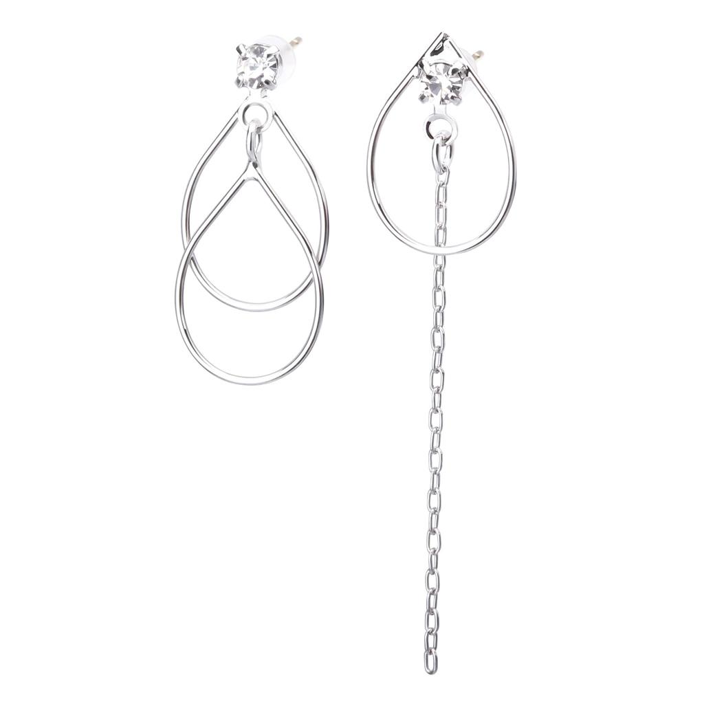 LOKUMI Сделано из 18K K18 Асимметричные серьги-подвески Bijou Swing из никеля, Япония, Золото, Пусеты, K18, Гипоаллергенные, Серьги, Длинные, Женские, Простые, Цепочка,