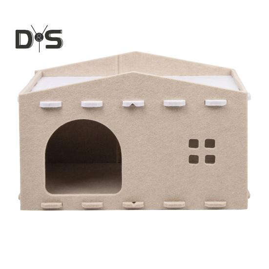 Кошачья кровать, большая пещера для кошек, гнездо, домик для домашних животных, войлочное игровое и оздоровительное пространство для кошек, домик для домашних животных, куб для укрытия 2 в 1, когтеточка для кошек, лежанка для домашних кошек