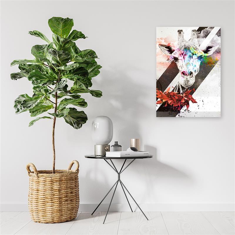 Печать на холсте, абстрактный жираф и фигуры
