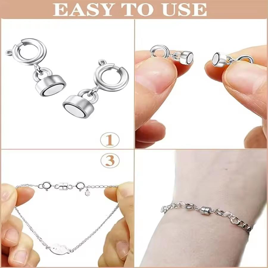 Двойные магнитные застежки для ожерелий, золотистые и серебристые, застежки-конвертеры для ювелирных изделий, удлинители для ожерелий, фурнитура для изготовления ювелирных изделий