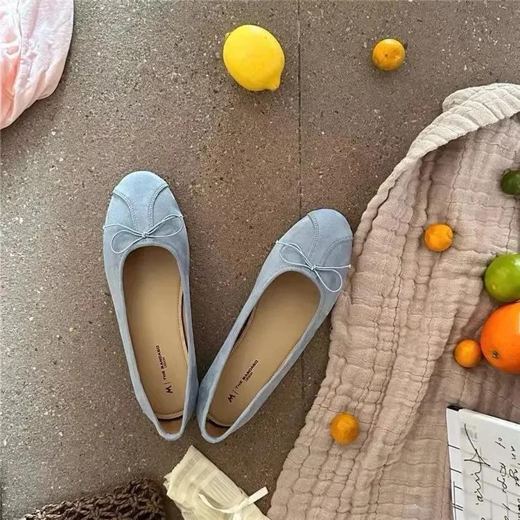 Модные французские туфли-балетки с бантом-бабочкой, на мягкой подошве, женские повседневные, весна-лето, новая корейская версия, для работы, слипоны