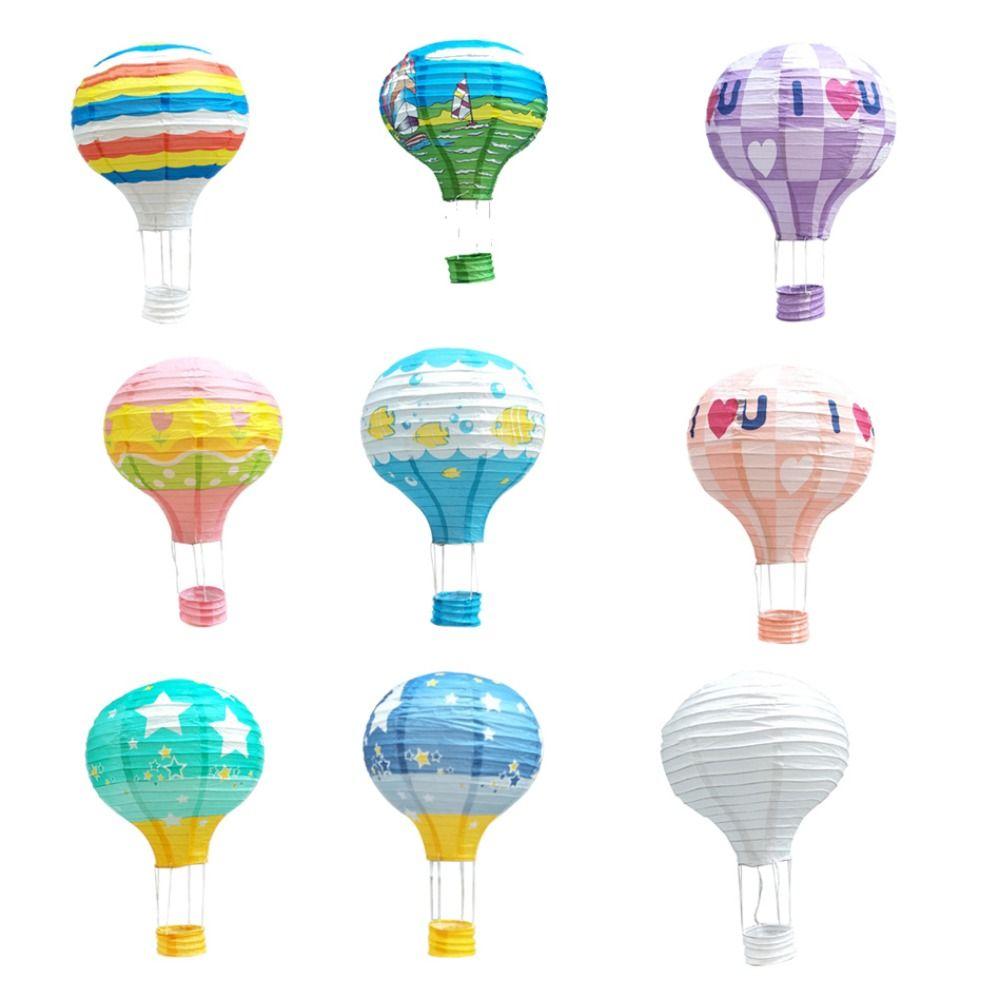 Handmade Paper Lantern DIY Festival Lantern Folding Paper Lantern Air Balloon Lantern  for Party