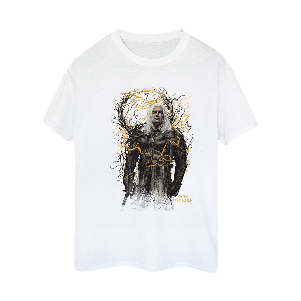 Netflix Womens/Ladies The Witcher Wolf Cotton Boyfriend T-Shirt