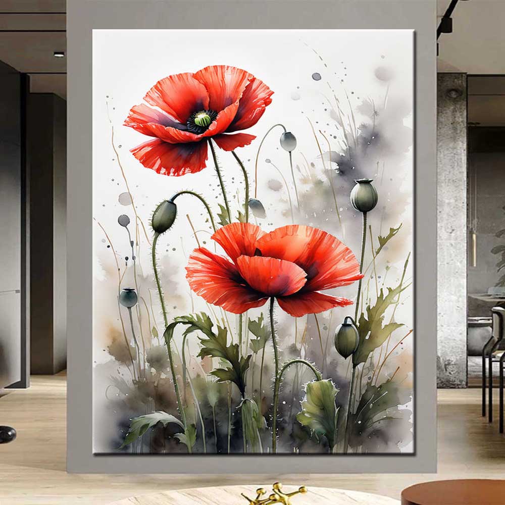 Цветок мака DIY Алмазная картина Новинка 2024 года Вышивка крестом Мозаика Алмазная вышивка Распродажа Для домашнего декора Подарок J3989