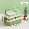 Cute Lunch Box For Kids Portable Double-layer Bento Box DIY Stickers Food Storage Box Microwave Containers Boy Girls' Lunch Box