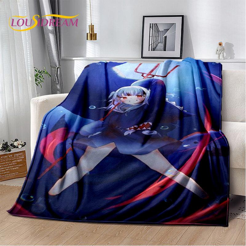 Gawr Gura Hololive милое аниме мягкое плюшевое одеяло, фланелевое одеяло для гостиной, спальни, кровати, дивана, чехол для пикника, детский чехол