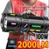 Powerful White Laser LED Flashlight with Fluorescent Absorbing Film Luminous Colorful Handlight for Camping Hiking Outdoor