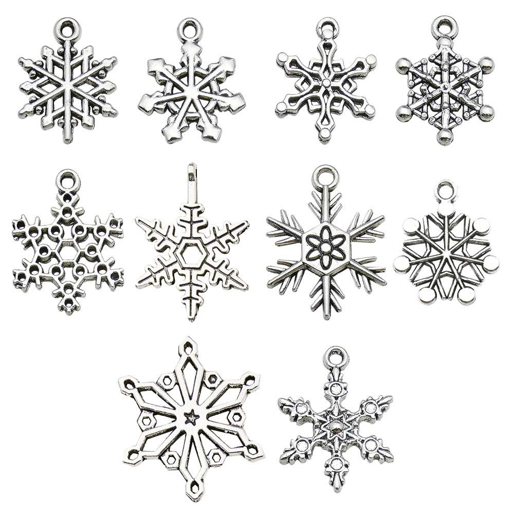 50-Piece Christmas Alloy Enamel Charms Set: Mixed Style DIY Pendants and Dangle Charms.