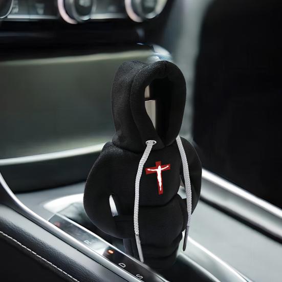Yousheng Car Gear Shift Knob Hoodie Cover Cute Costume for Manual & Automatic Stick Shift Universal Car Interior Decor Fun Auto Accessory