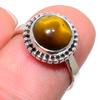 Кольцо из серебра 925 пробы с натуральным тигровым глазом, размер 7 c4p11