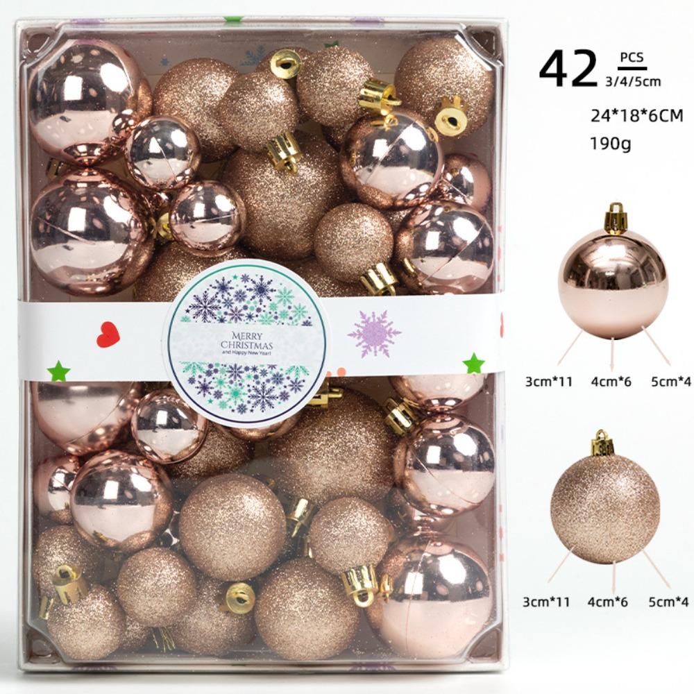 42PCS Plastic Christmas Ball Set 7 Colors Xmas Baubles High-quality Xmas Ornament Ball Home