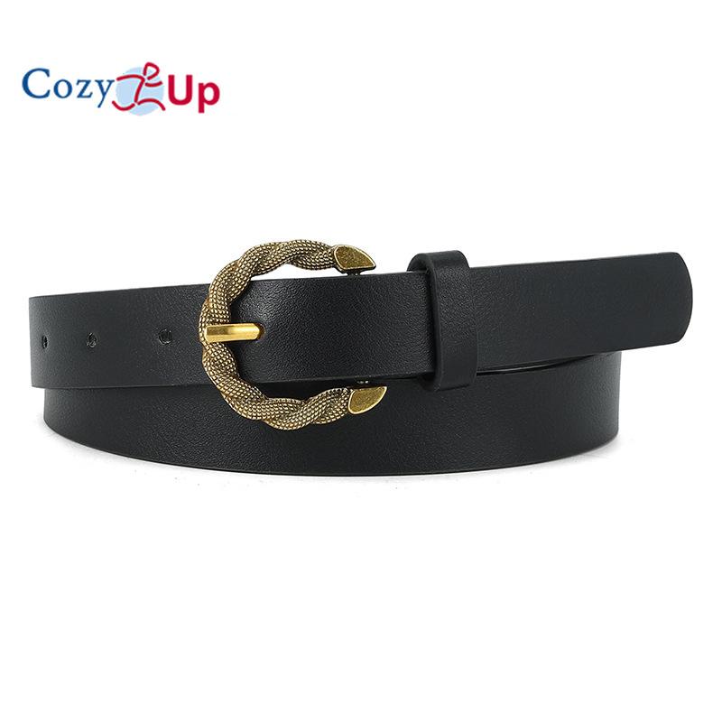 Snake Pattern Pin Buckle PU Leather Ladies Belt Long Shirt Jeans Outer Waist Belt