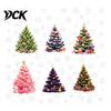 Decorative Glass Stickers for Parties 6Pcs Colorful Christmas Tree Snowflake Static Window Sticker, PVC Cling, Removable Decal Transparent Film