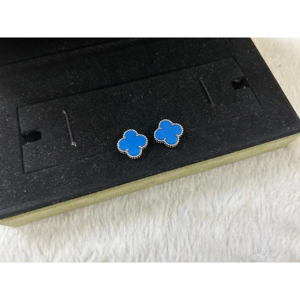 Серьги «Счастливый четырехлистный клевер» высокой версии для женщин, 18K, модная легкая роскошь, натуральный белый перламутр, пара серег