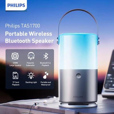 Philips Беспроводная Bluetooth-колонка TAS1700 - Портативная колонка с насыщенными басами, Беспроводной перезаряжаемый уличный/домашний музыкальный плеер