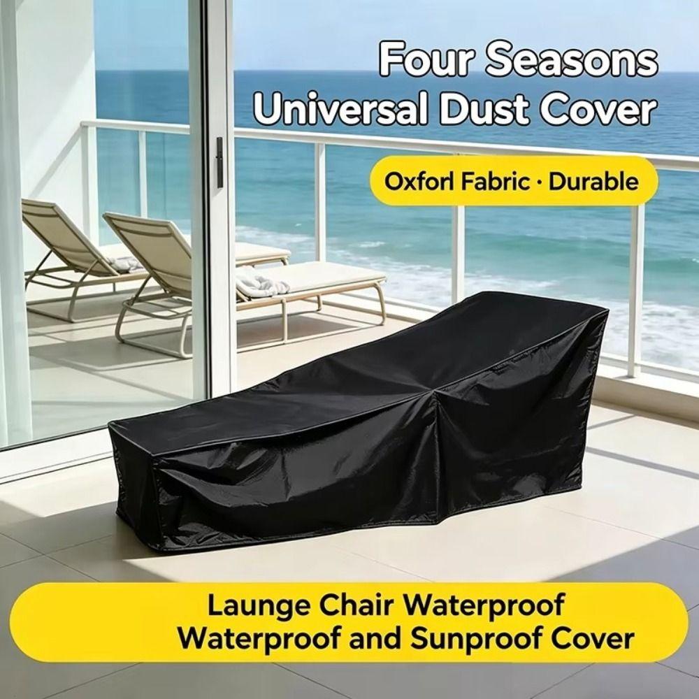 Oxford Cloth Beach Chair Cover Full Coverage Lounge Chair Cover Chaise Lounge Cover for Outdoor