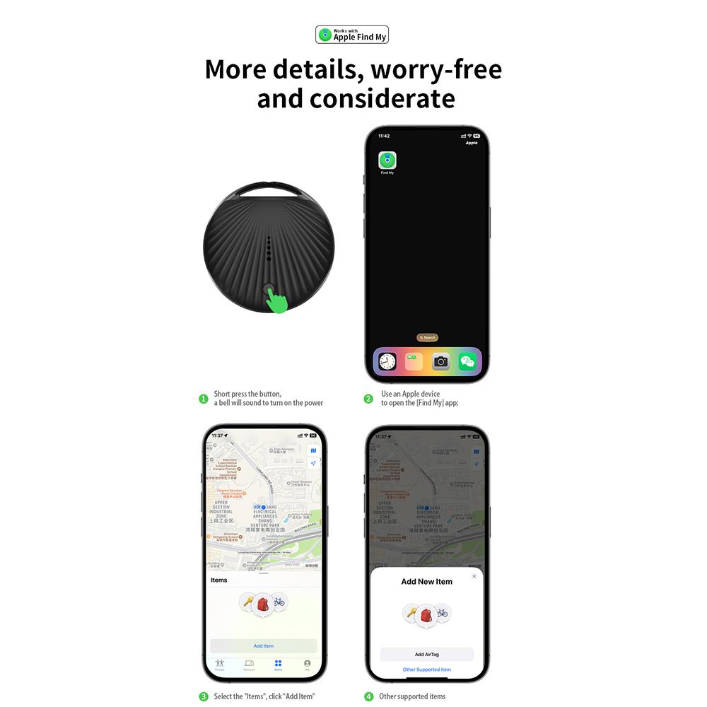 New for iPhone Android Mobile Phone Locator Elderly Children Pet Anti-lost Tracker Intelligent Compact and Lightweight One-button Navigation