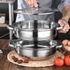 28CM Stainless Steel Multifunctional Steamer & Hot Pot with Double-Layer, Three-Layer & Single-Layer Soup Pot Options