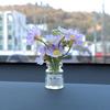 Mini Flower Vase Car Dashboard Decor Cute Center Console Accessory with Adhesive Realistic Micro-Landscape