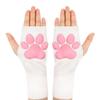 Cute Cat Paw Mittens Gloves Silicone Warm Knitting Gloves Soft Fingerless Mittens  Girls