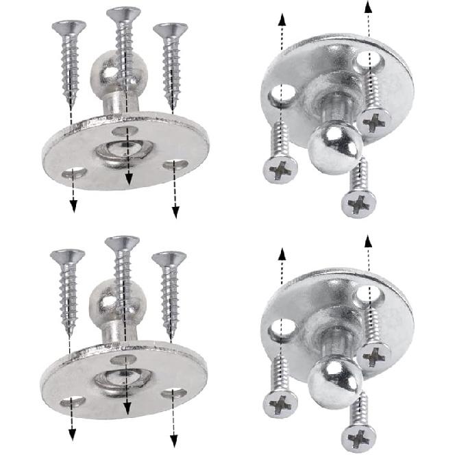 OTUAYAUTO YAQLS06 Угловые кронштейны крепления газовых упоров - Шаровая опора 10 мм с винтами (Пакет из 4)