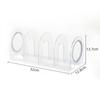 Bookend for Shelf 4 Section Acrylic Book End Book Magazine Stand 4 Compartment Space Saving Book Organizers Book Stopper
