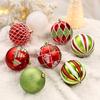 16Pcs Christmas Tree Balls Ornament DIY Accessories Shatterproof 8cm Colored Printed Plastic Ball for Holiday Party Scene Layout Christmas Balls