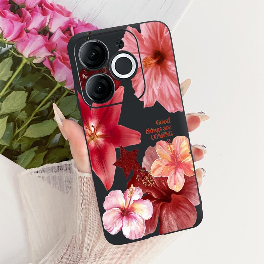 For Itel A80 A90 A95 A70 A60 A60s Phone Case Matte Soft TPU Bumper Cover Cool Cartoon Luxury Butterfly Flower Bow Pattern Funda