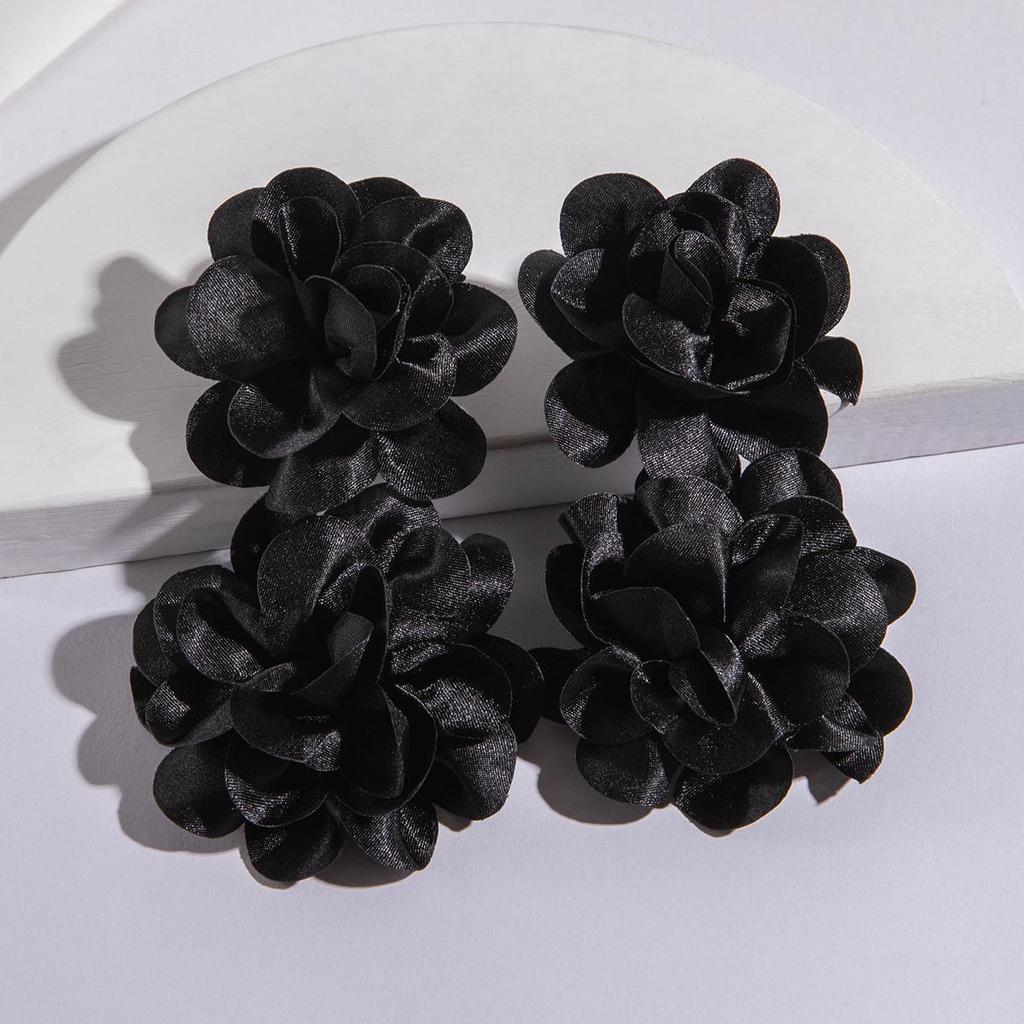 2 шт. европейские модные полихромные имитационные 3D-цветочные висячие серьги-гвоздики для женщин и девочек, свежие большие цветочные праздничные украшения для вечеринок