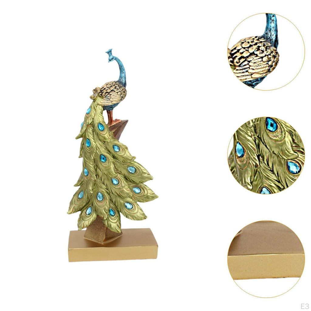 Художественная скульптура павлина из смолы для оформления шкафа и столешницы
