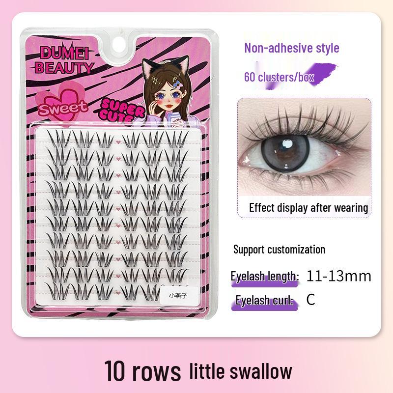 10-Row Autumn Leaf & Sunflower Faux Eyelashes - Flat, Glue-Free