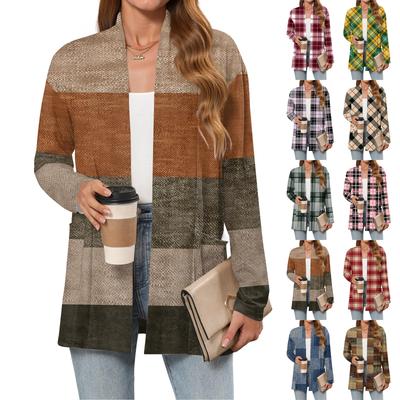 Женский рождественский кардиган с принтом, легкий, с длинными рукавами, повседневный, свободного кроя, тонкий, с карманами, куртка-кардиган