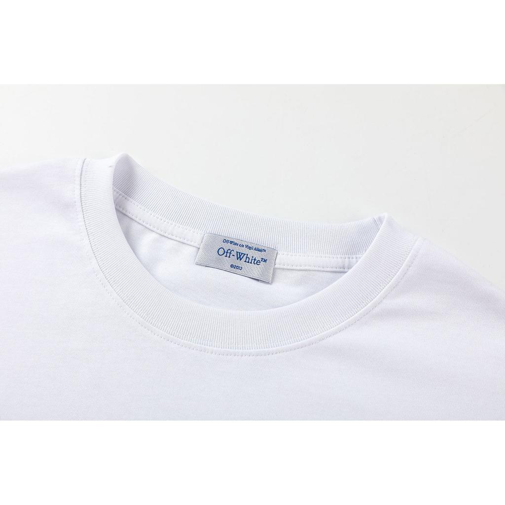 Off-White 2026 Spring/Summer New Large Letter Printed Pattern Round Neck Hooded Short Sleeved Men's and Women's T-shirts
