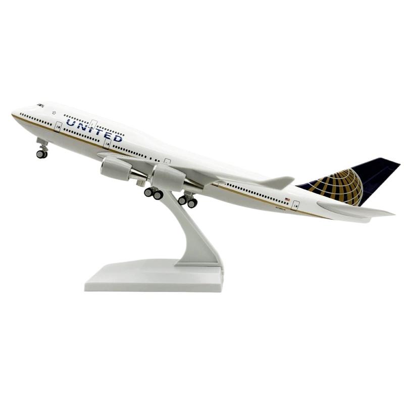 1/250 Scale 30cm Toy Planes Diecast Resin B747 United Airlines Airplane Model 747 Toys Airplane for Display Collection Gift