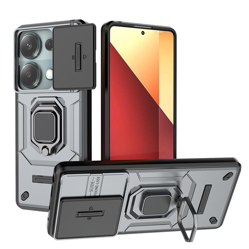 For Poco M6 Pro 4G Case Magnet Holder Ring Armor Back Cover Poko Poxo Little M 6 Pro M6Pro PocoM6Pro 4G Slide Lens Protect Funda