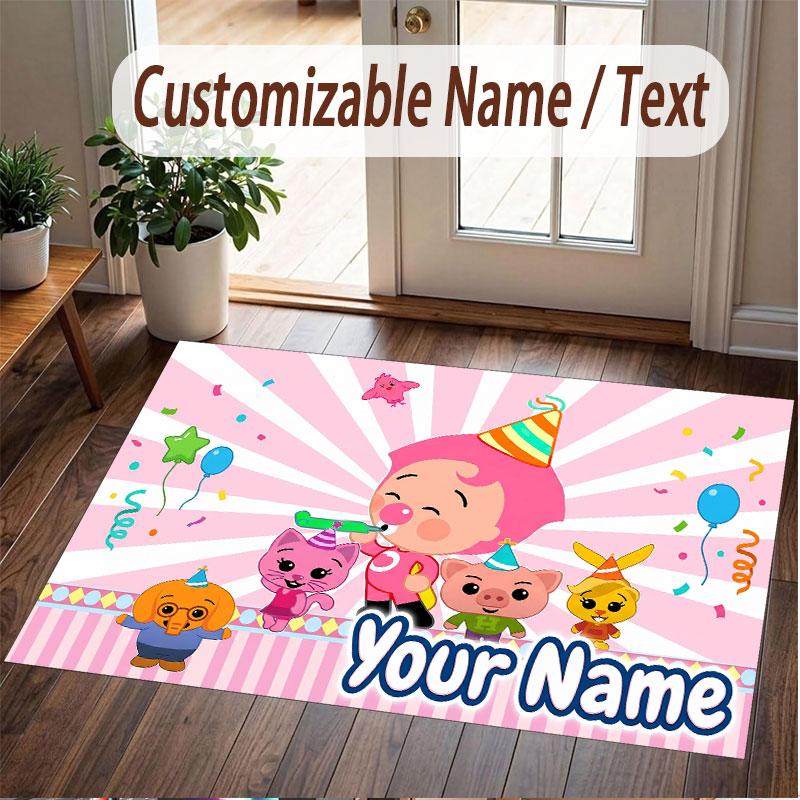 Custom Name Text Crystal Velvet Rug,El Payaso Plim Plim Soft Plush Decorative Non Slip Floor Carpet