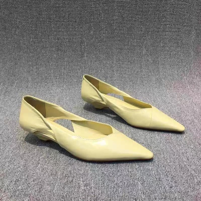 Fashion Ladies Shoes 2025 Slip On Women's Sandals Fashion Office & Career Sandals Women Pointed Toe Low Heel Hollow Shoes Women Zapatos